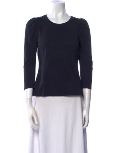 Pre-owned A.l.c Crew Neck Three-quarter Sleeve Top In Blue