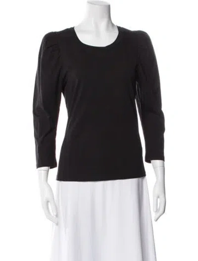 Pre-owned A.l.c Crew Neck Three-quarter Sleeve Top In Blue