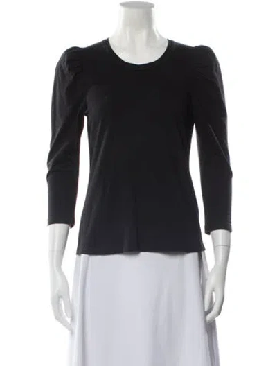 Pre-owned A.l.c Crew Neck Three-quarter Sleeve Top In Gray