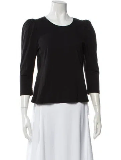 Pre-owned A.l.c Crew Neck Three-quarter Sleeve Top In Gray