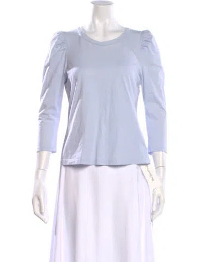 Pre-owned A.l.c Crew Neck Three-quarter Sleeve Top In White