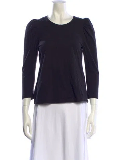 Pre-owned A.l.c Crew Neck Three-quarter Sleeve T-shirt In Black
