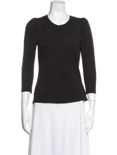 Pre-owned A.l.c Crew Neck Three-quarter Sleeve T-shirt In Black
