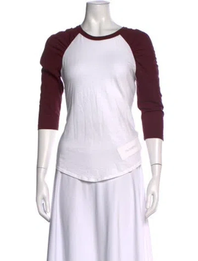 Pre-owned A.l.c Crew Neck Three-quarter Sleeve T-shirt In Red