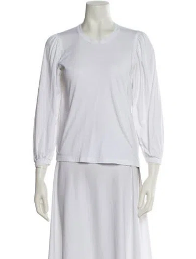 Pre-owned A.l.c Crew Neck Three-quarter Sleeve T-shirt In White