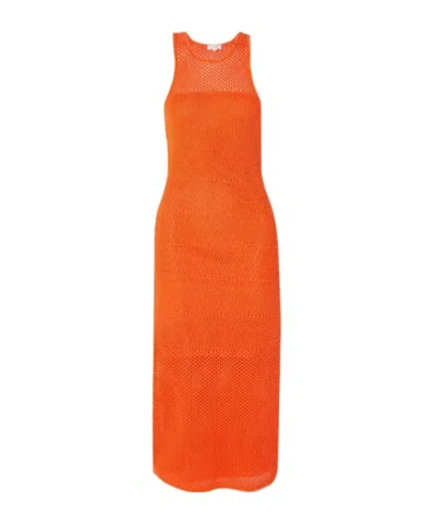 A.l.c Crochet Midi Dress In Orange