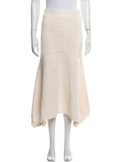 Pre-owned A.l.c Crochet Trim Midi Length Skirt In Neutrals
