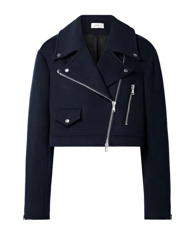 A.l.c Cropped Biker Jacket In Black