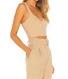 A.l.c Cropped Bustier Top In Sand In Beige