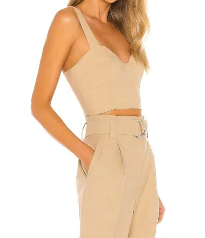 A.l.c Cropped Bustier Top In Sand In Beige