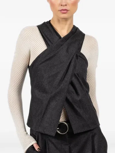 A.l.c Crossover Sleeveless Top In Gray