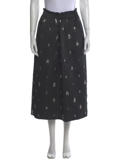 Pre-owned A.l.c Crystal Embellishments Midi Length Skirt In Black