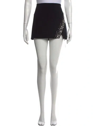 Pre-owned A.l.c Crystal Embellishments Mini Skirt In Black