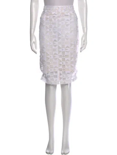 Pre-owned A.l.c Cutout Accent Knee-length Skirt In Neutral