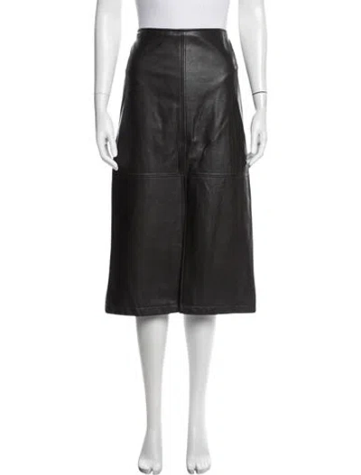 Pre-owned A.l.c Cutout Accent Midi Length Skirt In Brown