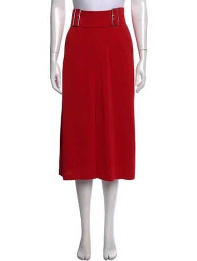 Pre-owned A.l.c Cutout Accent Midi Length Skirt In Red