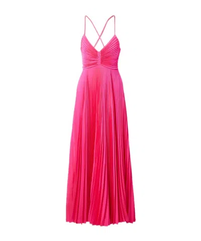 A.l.c Cutout Pleated Maxi Dress In Pink