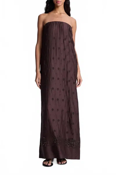 A.l.c Dalia Strapless Maxi Dress In Ganache In Brown