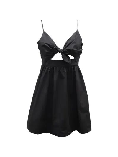 Pre-owned A.l.c Dani Tie-front Mini Dress In Black