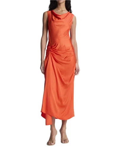 A.l.c Dara Cowlneck Dress In Poppy In Orange