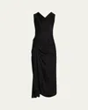 A.l.c Dara Sleeveless Satin Midi Dress In Black