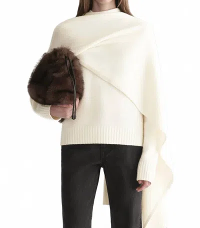 A.l.c Davin Draped Wool Sweater In Ivory In Multi