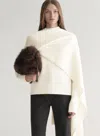 A.l.c Davin Draped Wool Sweater In Ivory In Multi