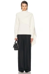 A.l.c Davin Draped Wool Sweater In Ivory In White