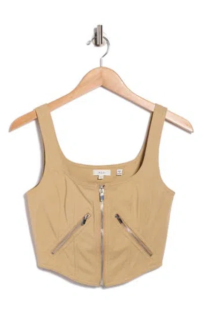 A.l.c . Dea Zip Crop Corset Top In Brown