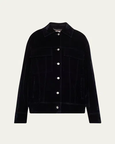 A.l.c Dean Velvet Jacket In Navy