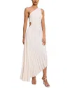 A.l.c Delfina Pleated Long Asymmetric One-shoulder Dress