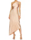A.l.c Delfine Pleated One-shoulder Midi Dress In Multi