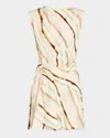 A.l.c . Delia Diagonal Stripe Sleeveless Dress In Mint Multi