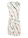 A.l.c . Delia Diagonal Stripe Sleeveless Dress In White