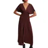 A.l.c Demi Jersey Midi Dress In Bitter Chocolate In Multi