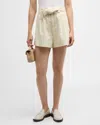 A.l.c Dempsey Pinstripe Shorts In Creamblac