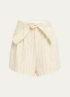 A.l.c Dempsey Pinstripe Shorts In Creamblac