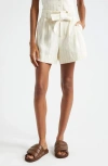 A.l.c Dempsey Pinstripe Shorts In Cream/black Stripe