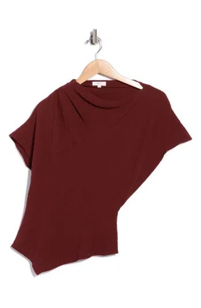A.l.c . Dena Asymmetric Short Sleeve Top In Burgundy