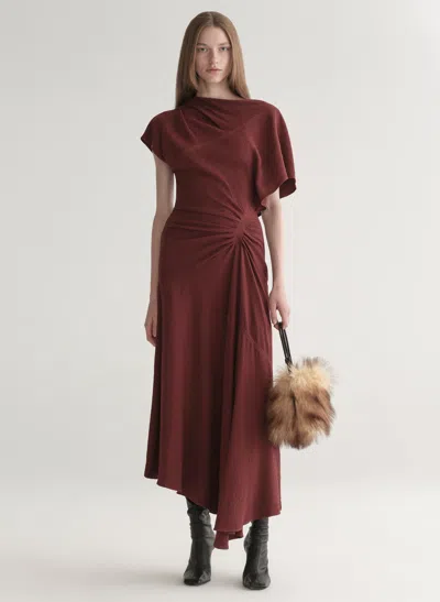 A.l.c Dena Crepe Midi Dress In Burgundy