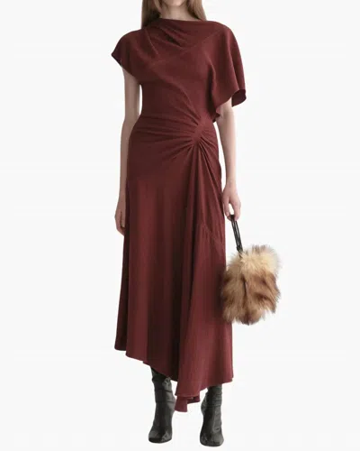 A.l.c Dena Crepe Midi Dress In Black Cherry In Burgundy