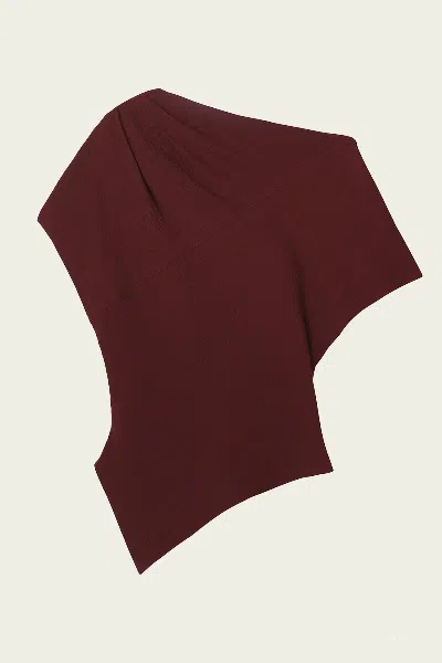 A.l.c Dena Crepe Top In Black Cherry In Burgundy