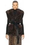 A.l.c . Devon Oversize Faux Fur Vest In Brown