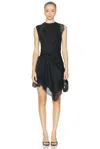 A.l.c Dion Draped Lace-trim Satin Mini Dress In Black