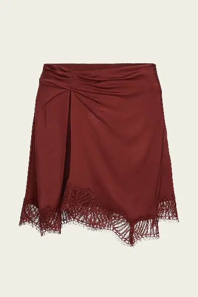 A.l.c Dion Lace-trimmed Mini Skirt In Sandalwood In Brown