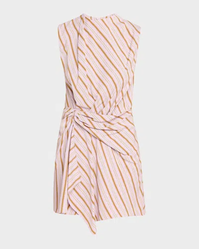A.l.c Dion Stripe Draped Mini Dress In Pink