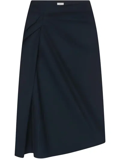 A.l.c Draped-detailing Midi Skirt In Blue