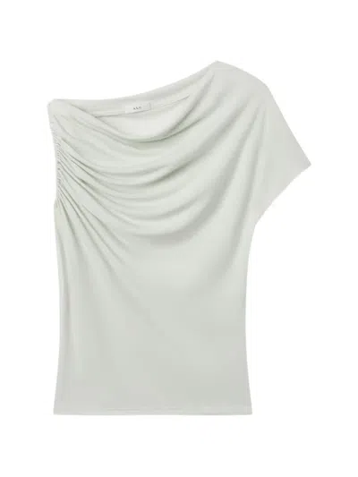 A.l.c Halle One Shoulder Tee In Pale Mint In Green