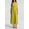 A.l.c . Drew Pleated One-shoulder Maxi Dress In Green