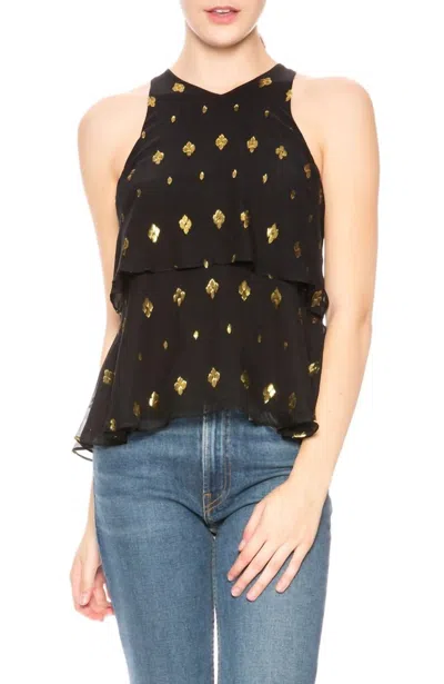 A.l.c Duran Top In Black/gold In Brown